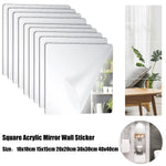 miroirs acrylique carrés transparents moderne adhésifs papier protecteur 10x10cm 15x15cm 20x20cm 30x30cm 40x40cm