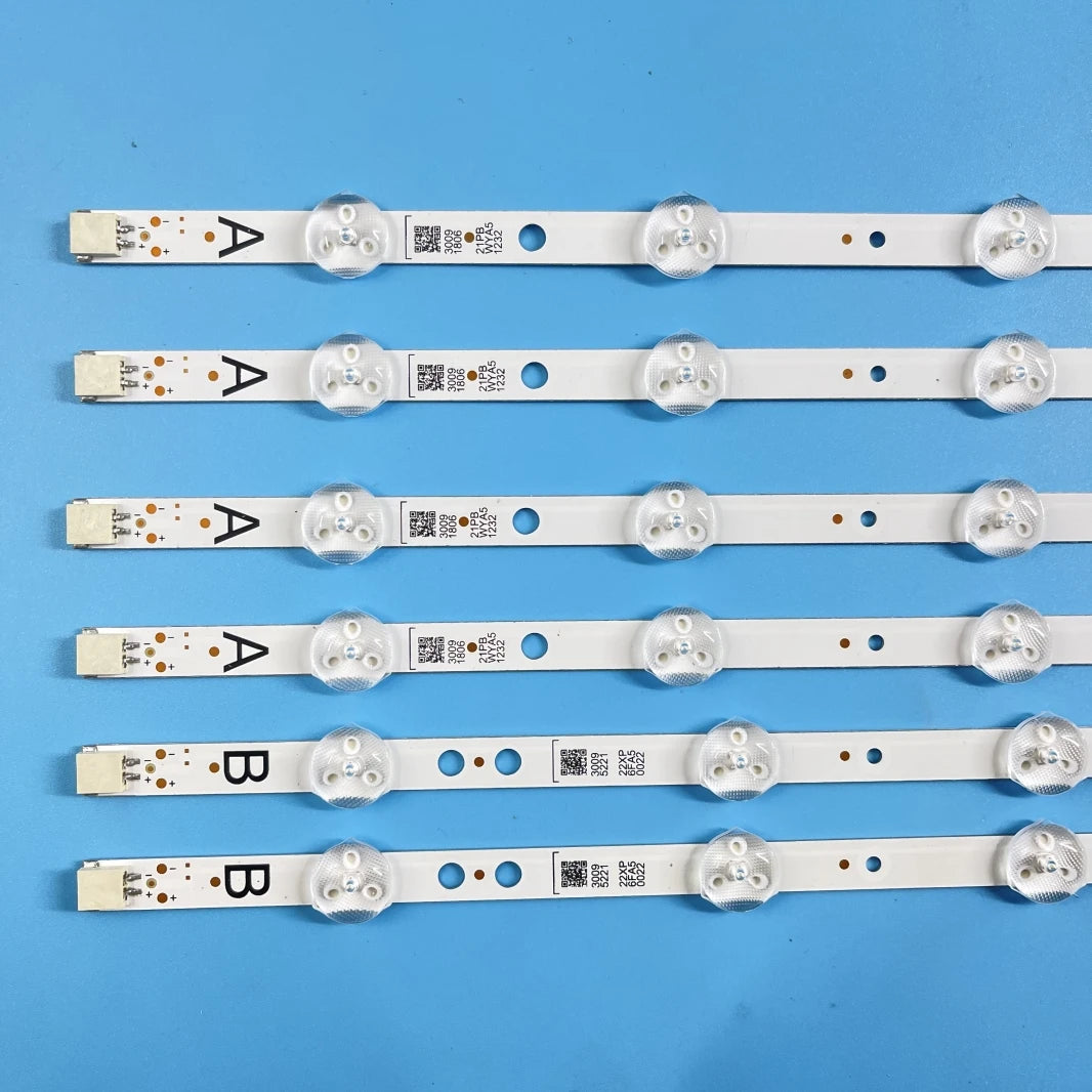 bandes led tv blanc rondelles dorées modernes rétro éclairage aluminium 460mm
