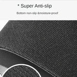 tapis antidérapant moderne minimaliste motif pieds salle bain bleu foncé gris blanc absorbant