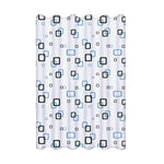 rideau douche moderne motif carré blanc noir bleu clair imperméable éva rapide séchage ourlet