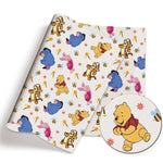 tissu imprimé dessins animés winnie ourson coton polyester 140x50cm bricolage enfants illustration colorée
