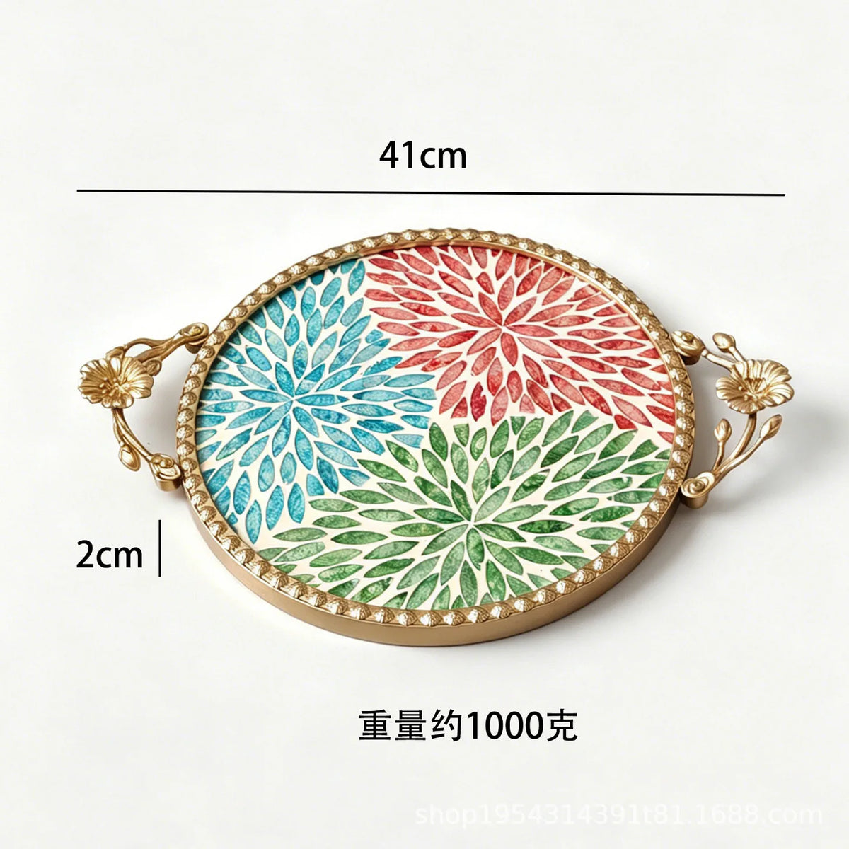 plateau rangement blanc noir mosaïque élégant poignées fleurs carreaux verres tasses decoration minimaliste