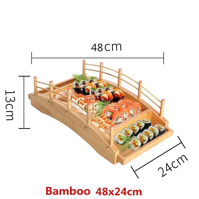 plateau sushi bois moderne bateau sushi assiettes sashimi