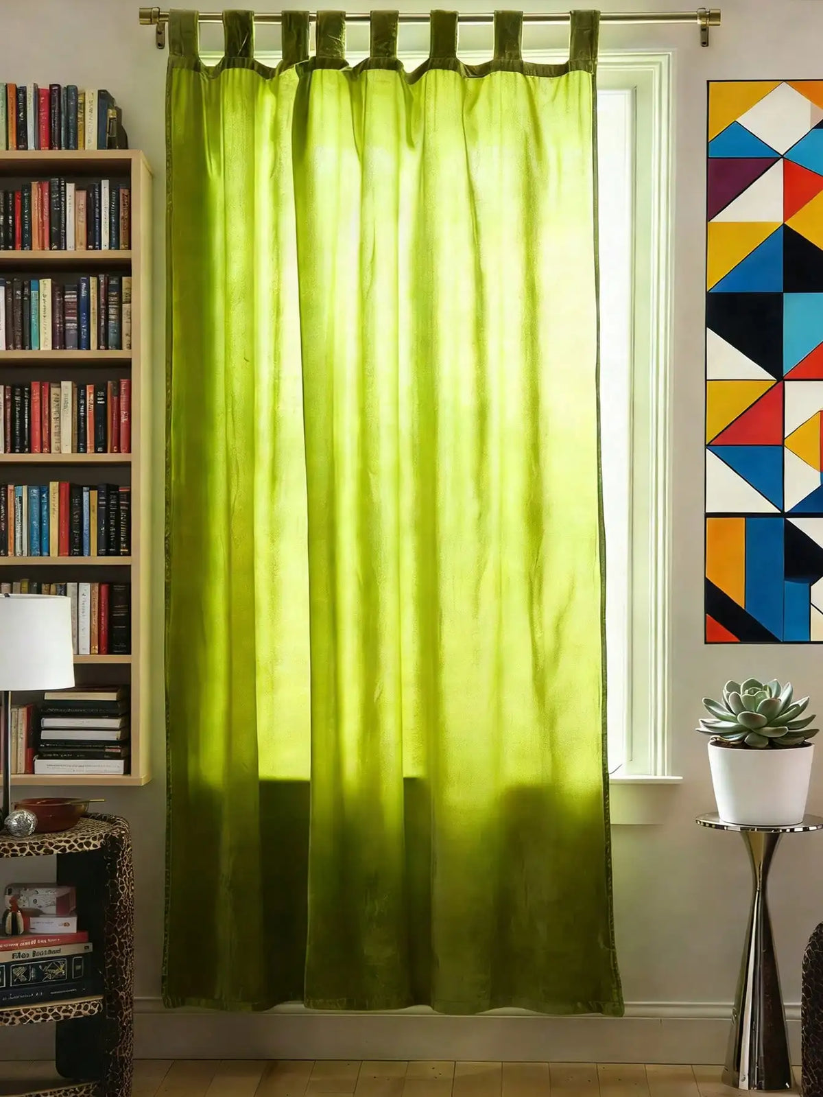 rideau velours vert moderne opacité 100cm 250cm polyester