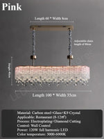lampe suspendue moderne élégante verre transparent gouttes roses led 6000k 4000k 3000k