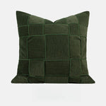 housse coussin vert olive motif géométrique contemporain polyester respectueux environnement coussin