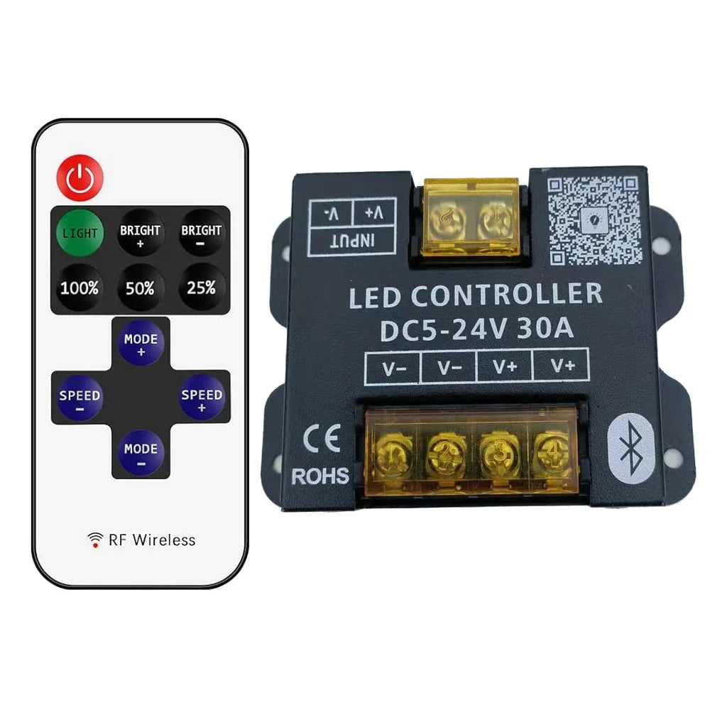 contrôleur led bluetooth télécommande rf sans fil batterie intégrée variateur 360w moderne vis fixations