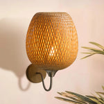 lampe murale moderne tissage rotin marron clair éclairage quotidien cuisine salle manger chambre coucher