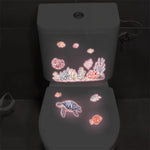 sticker mural sous marin multicolore poissons coraux dauphin cartoon opaques salle bain