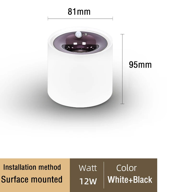 plafonnier led encastrable rond blanc capteur mouvement moderne salon cuisine couloir intérieur