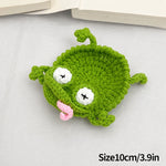 coasters crochetés motifs animaux créatifs opaques vert bleu jaune blanc dinosaure oiseau écologiques