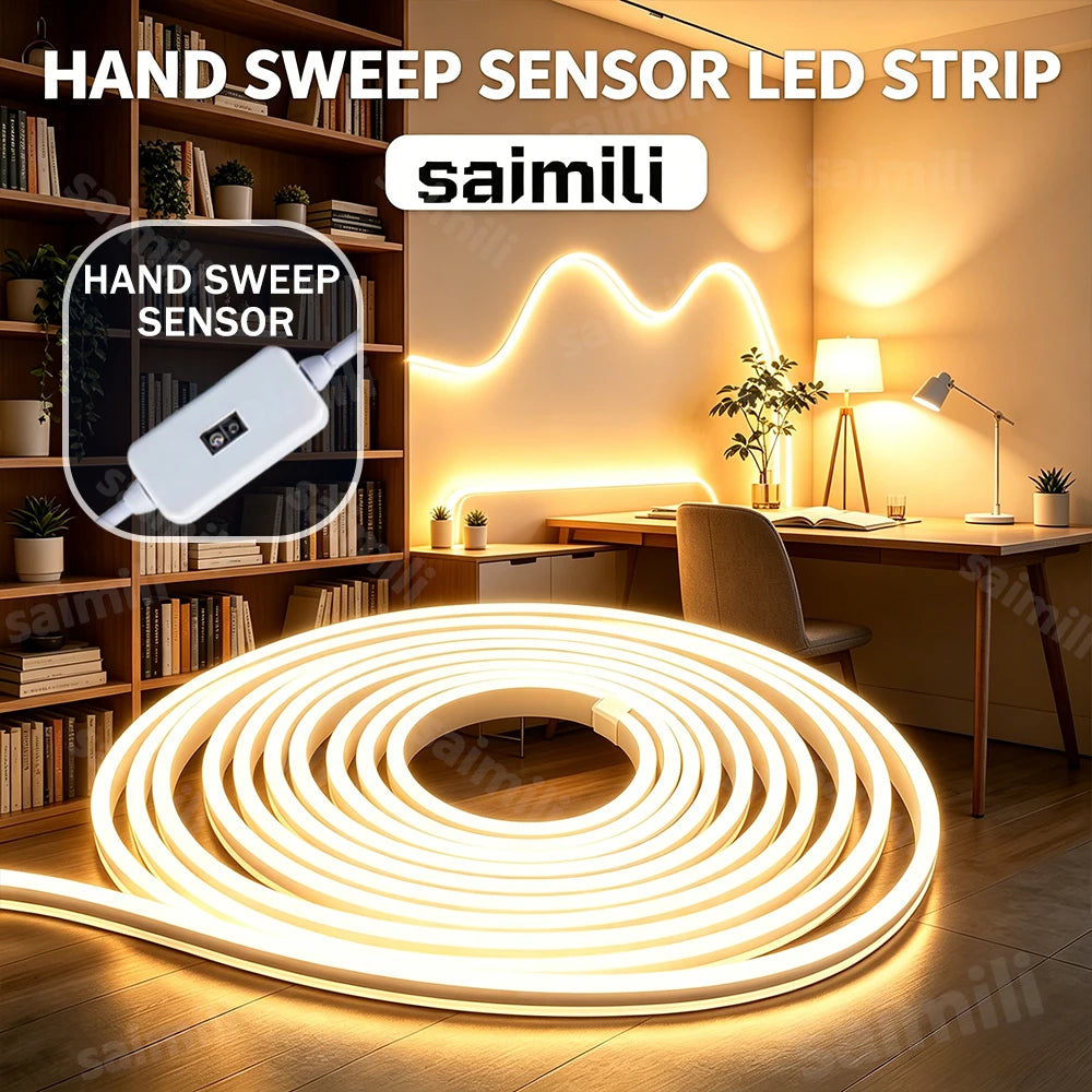 ruban led flexible blanc moderne étanche capteur mouvement ajustable intérieur extérieur chambre rétroéclairage télé