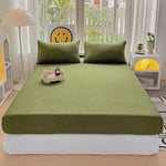 drap plat coton lavé uni moderne lit double grande taille confort doux maison