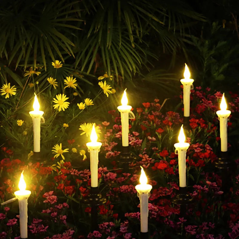 décoration extérieure moderne bougie led solaire blanc ip55 facile jardin urgence sécurité environnemental