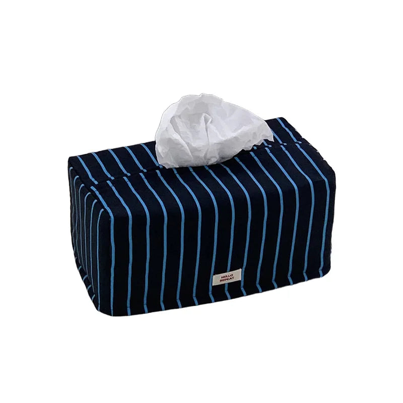 boîtes mouchoirs rayées moderne tissu amovible blanc rouge vert bleu mouchoirs blancs minimaliste salon