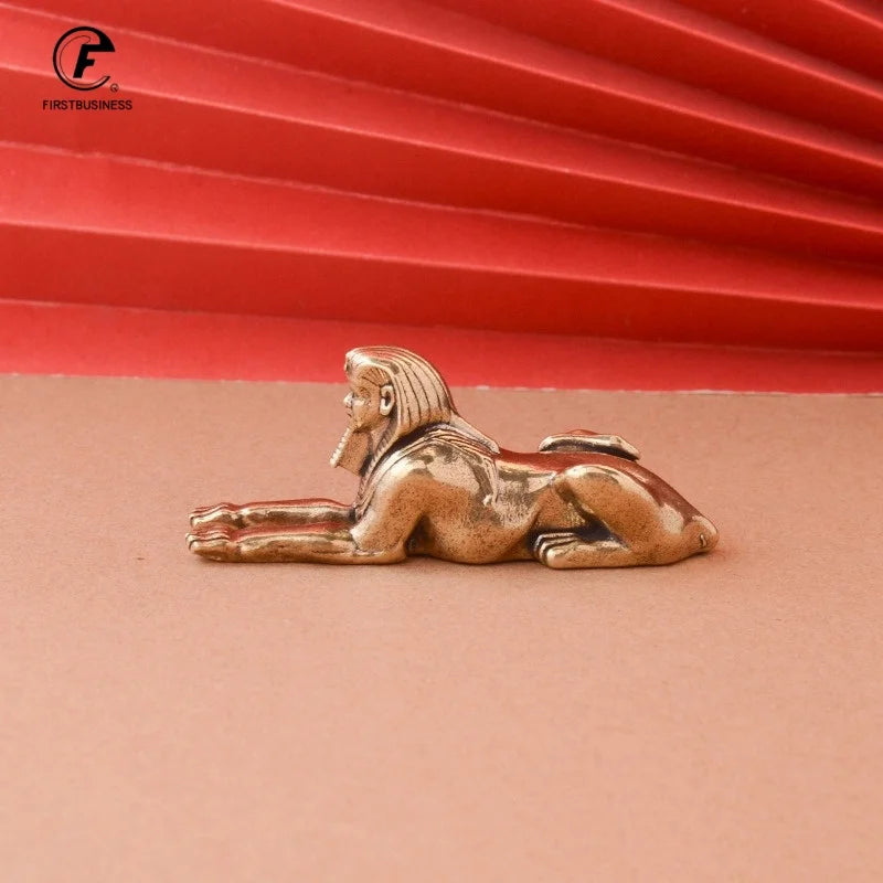 statues égyptiennes sphinx dorées bronze décoratives maison 7.3cm longueur 2.8cm hauteur