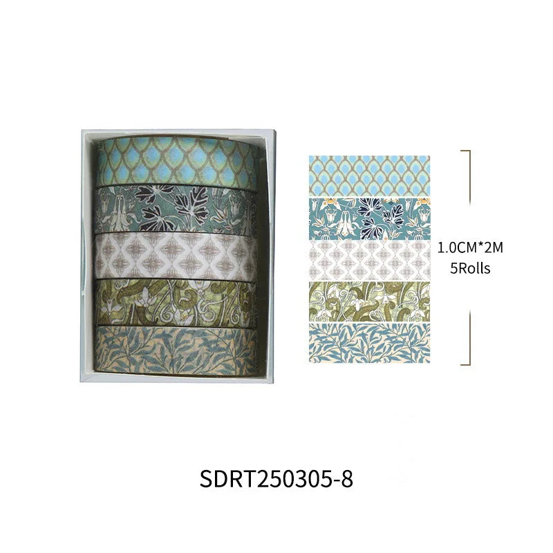 rubans adhésifs décoratifs vintage multicolores floral abstraits géométriques scrapbooking bricolage planificateur journal