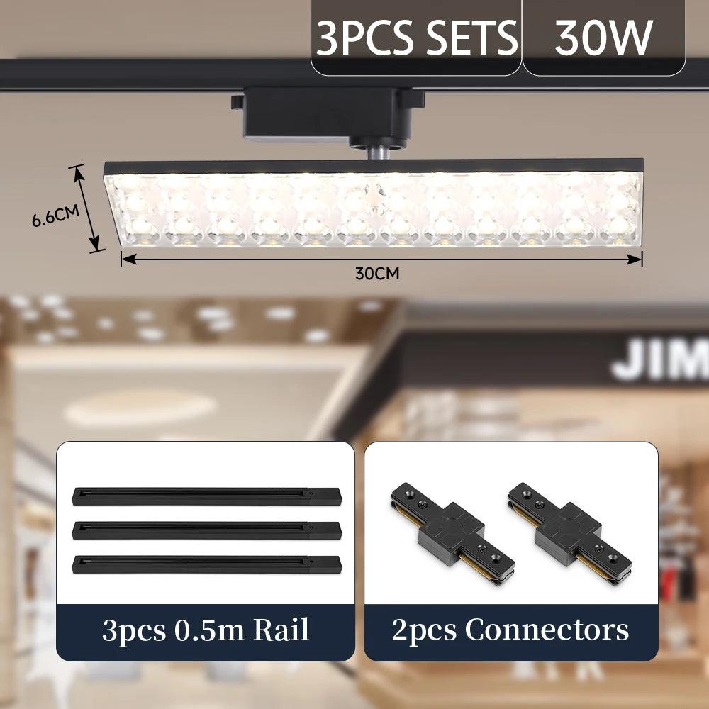 projecteurs led rail noir moderne 30w 60w 30cm 60cm facile certifiés cecccrohs