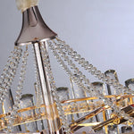 lustre pendentif cristal transparent feuilles dorées salon étude classique 2000 82000lm 90 260v