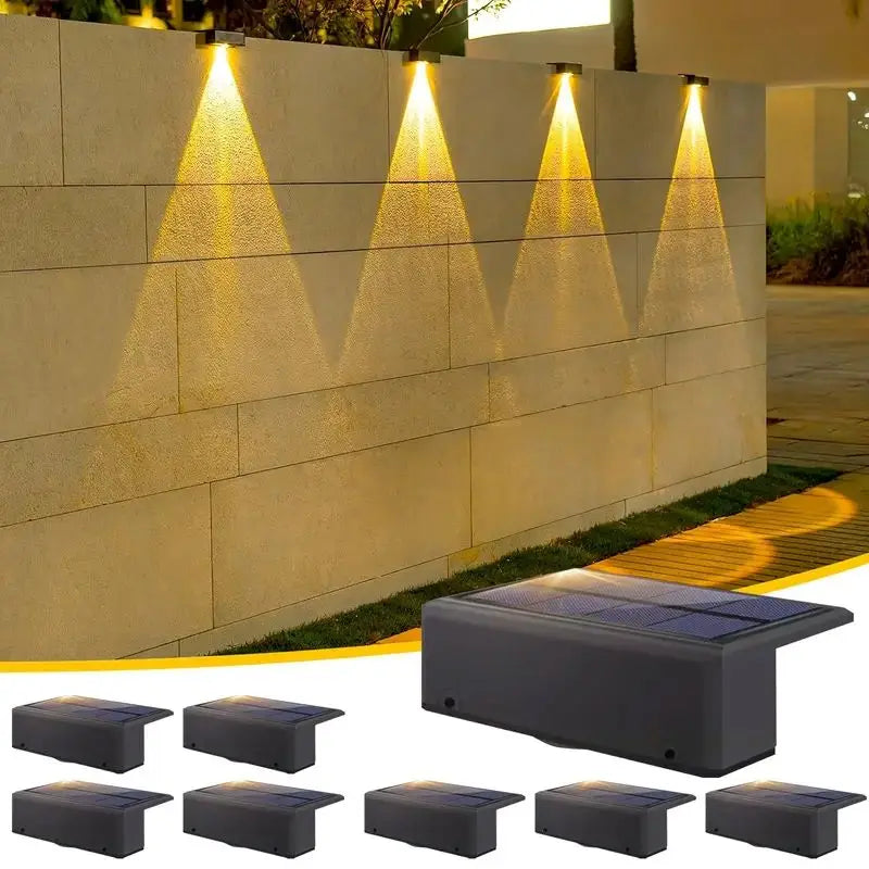 applique murale solaire noire moderne pièces éclairage économique étanche autonome