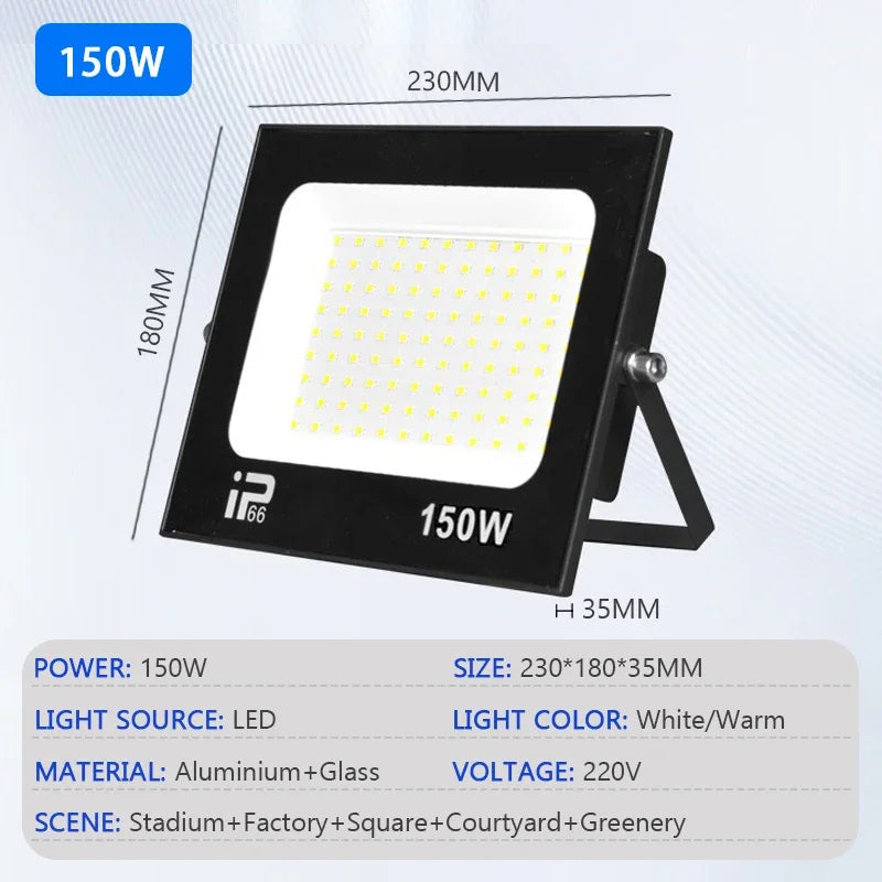 projecteur led extérieur ip66 10w 20w 30w 50w 100w 150w 200w noir moderne