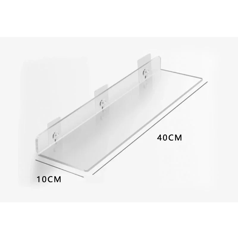 étagères murales transparentes modernes adhésives plastique sans motif 20x10cm 20x15cm 30x10cm 30x15cm