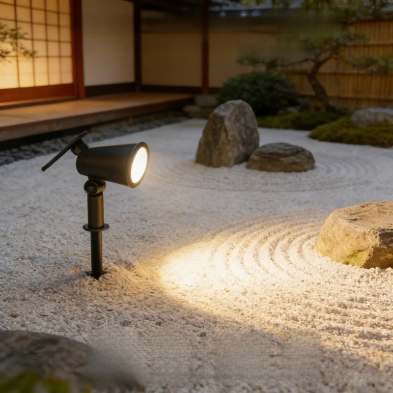 projecteur solaire led ip65 étanche réglable lumière jardin moderneextérieur(rgb chaleureuse)
