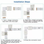 connecteurs led ruban 2pin 3pin 4pin 8mm 10mm adhésifs modernes blancs certifiés rohs cee