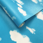 papier peint vinyle autocollant étoiles nuages rose bleu chambre moderne enfant nuages école salon