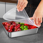 boîtes repas argentées modernes couvercles respectueuses l'environnement 25cm 20cm 5.5cm