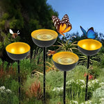 station d'eau abeilles moderne rouge jaune noire ronde brillante crochet métallique jardin deco
