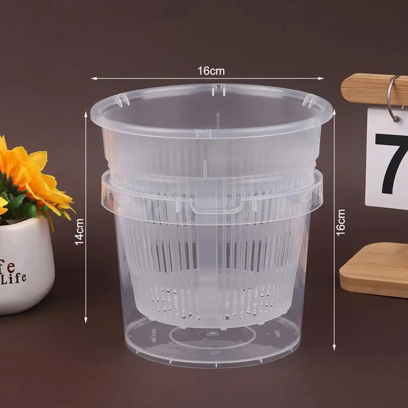 pot plantes auto arrosant transparent minimaliste grille ventilation réservoir d'eau
