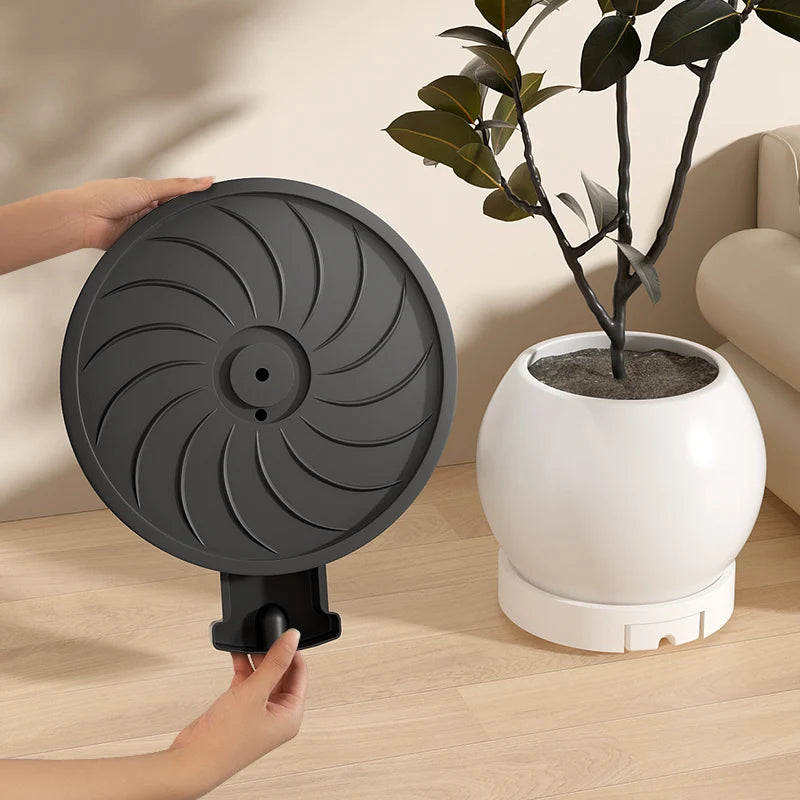 plateau roulettes plante blanc moderne tiroir eau drainage spirales clips