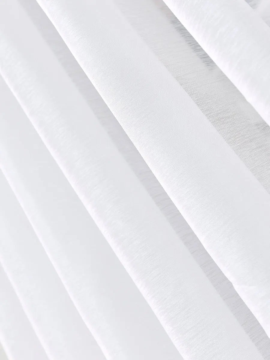 rideau transparent blanc moderne polyester tringle incluse chambre salon 100x120cm