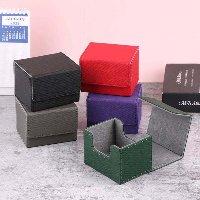boîtes rangement pliantes simili cuir rouge verte violette grise noire moderne