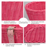 panier vélo tressé marron rose blanc bleu violet clips ajustables enfants moderne