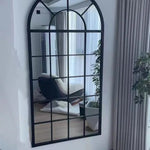 miroir mural panneau décoratif verre mat géométrique noir blanc classique moderne chambre coucherDecorationMurale