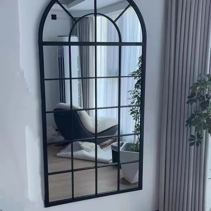 miroir mural panneau décoratif verre mat géométrique noir blanc classique moderne chambre coucherDecorationMurale