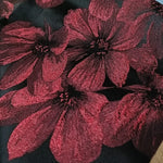 tissu polyester jacinthe fleurs stylisées résistance intempéries largeur 155cm couleurs bleu noir opacité