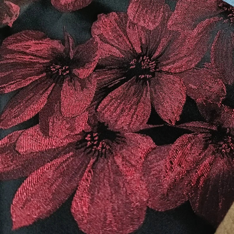 tissu polyester jacinthe fleurs stylisées résistance intempéries largeur 155cm couleurs bleu noir opacité