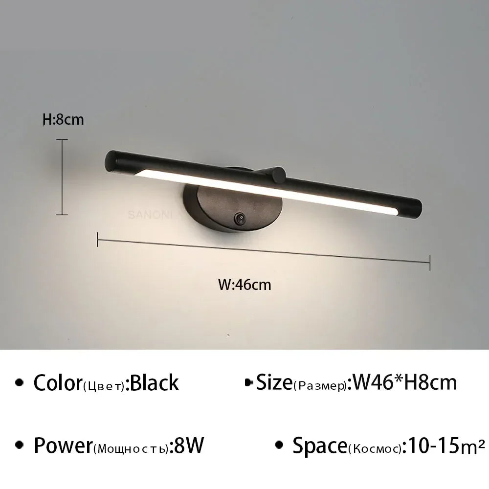 lampe murale moderne or noir minimaliste interrupteur tactile éclairage cuisine salle manger