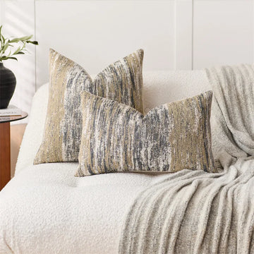 coussin décoratif carré texture rayée chenille coton polyester canapé lit salon maison moderne