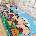 tapis dessin animé personnages anti dérapant polyester imperméable moderne vert clair bleu blanc rose