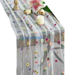 nappe décorative fleurs brodées blanc floral table manger transparent coton polyester machine