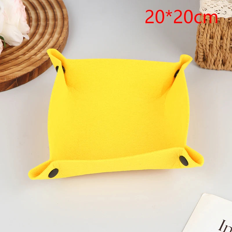 plateau rangement polyestère moderne bleu rose rouge jaune gris uni respectueux environnement