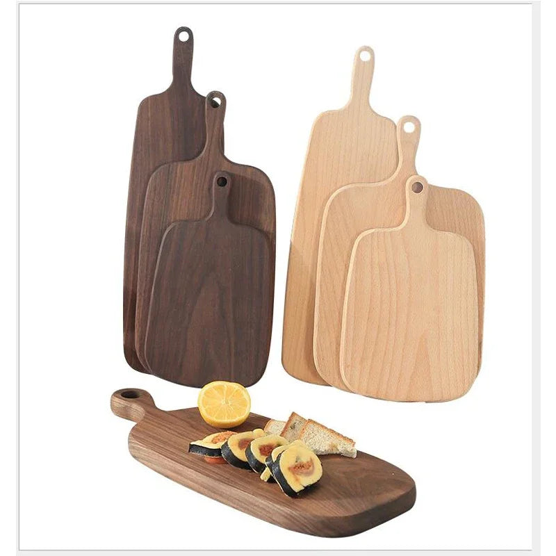 planche découper bois chêne moderne poignée annulaire sushi assiettes minimaliste