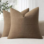 coussins décoratifs tissu texturé brun rouille beige bleu marine vert olive moderne minimaliste