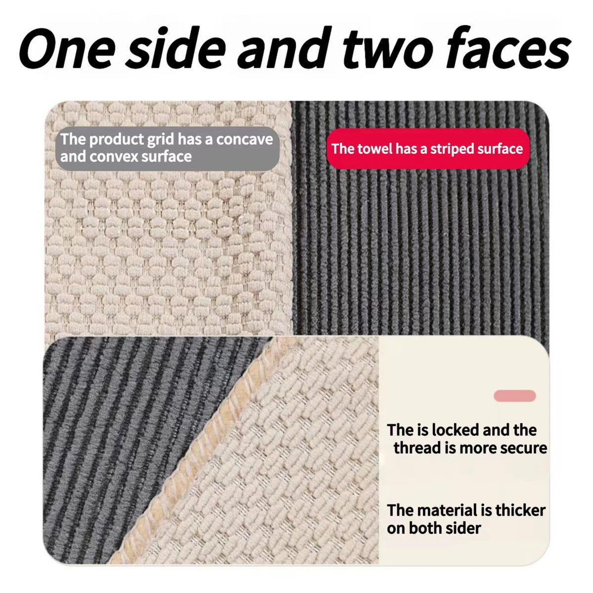 serviettes cuisine rectangulaires microfibre rayures horizontales beige gris absorption rapide respectueux environnement