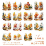 autocollants paysages naturels scrapbooking bricolage opaques vert bleu blanc rose marron jaune gris forêt