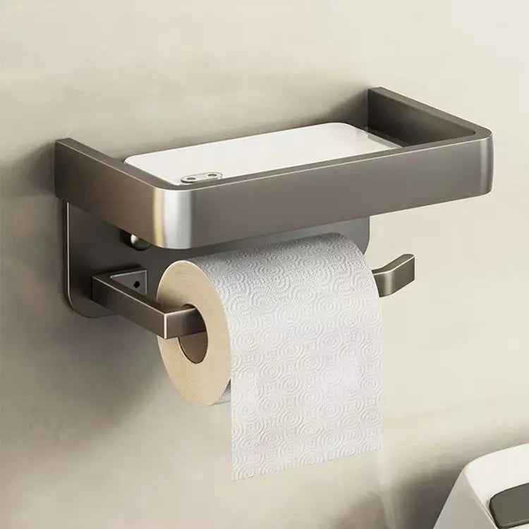 porte serviettes moderne argenté lisse mural vis papier toilette boîte serviettes support